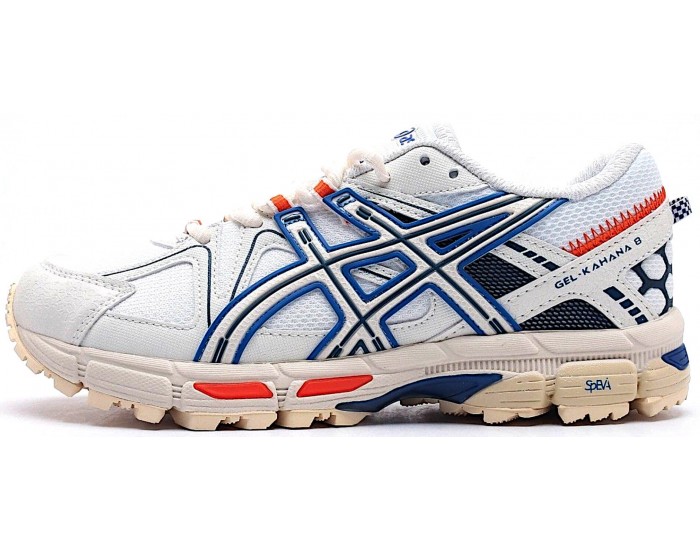 Asics Gel Kahana 8 White Blue Red Белые с синим