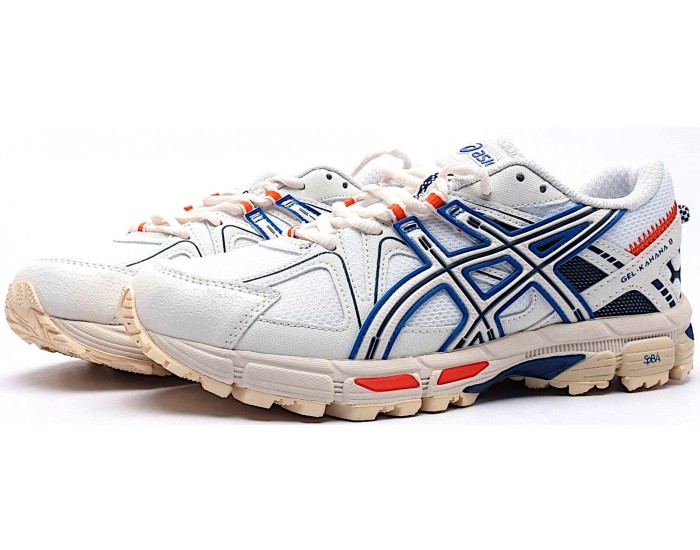 Asics Gel Kahana 8 White Blue Red Белые с синим