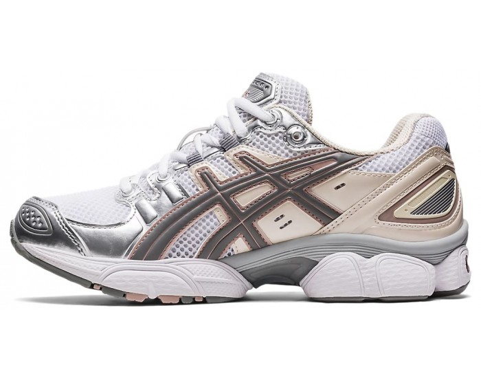 Asics Gel Nimbus 9 White Oatmeal белые с розовым