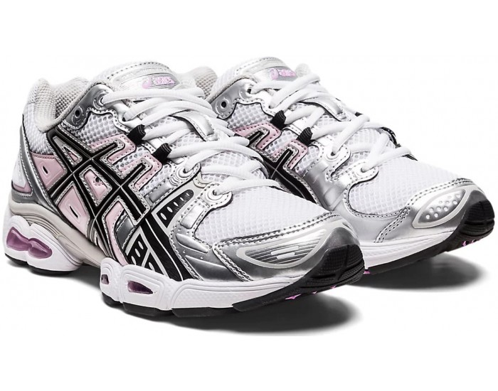 Asics Gel Nimbus 9 White Black Серебристые с черным