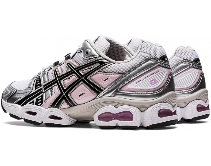Asics Gel Nimbus 9 White Black Серебристые с черным
