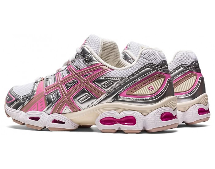 Asics Gel Nimbus 9 White Pure Silver Серебристые с розовым